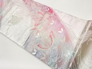 乱菊に蝶模様織出し袋帯